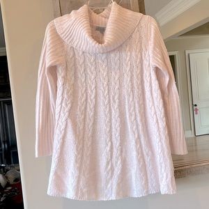 Joseph A Oversized Pink Cable Knit Sweater Cowl Neck Womens Small